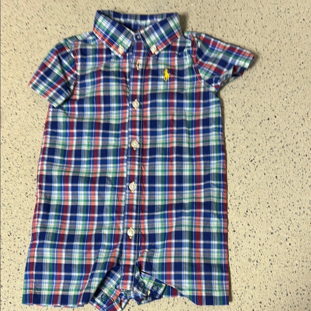 Ralph Lauren 3M Plaid Oxford onesie